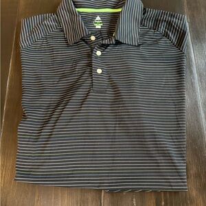 Bolle  Black Polo with Thin White and Lime Stripes